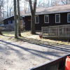 Two wheelchair ramps leading up to Birch Lodge.